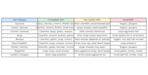 Reef fish compatibility chart 